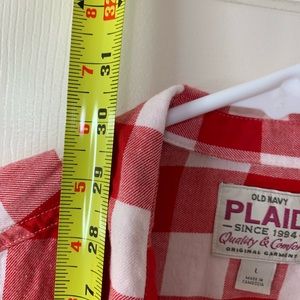 Old Navy Tops - OLD NAVY RED/WHITE PLAID FLANNEL SHIRT SIZE LARGE Old Navy Tops - OLD NAVY RED/WHITE PLAID FLANNEL SHIRT SIZE LARGE